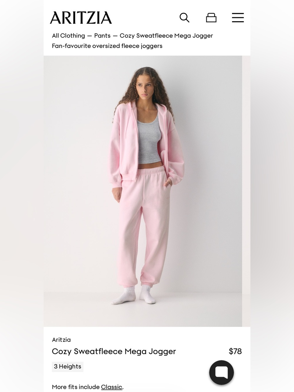 TNA Light Pink Fleece Jogger Pants